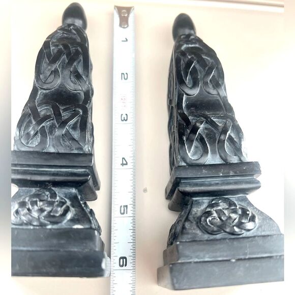 Vintage CBK LTD LLC 1999 Black Chess Like Figurine Statue Set of 2 Home Decor - Picture 7 of 10